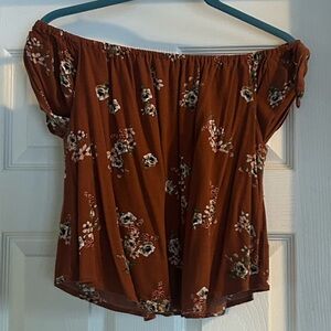 Rust floral top